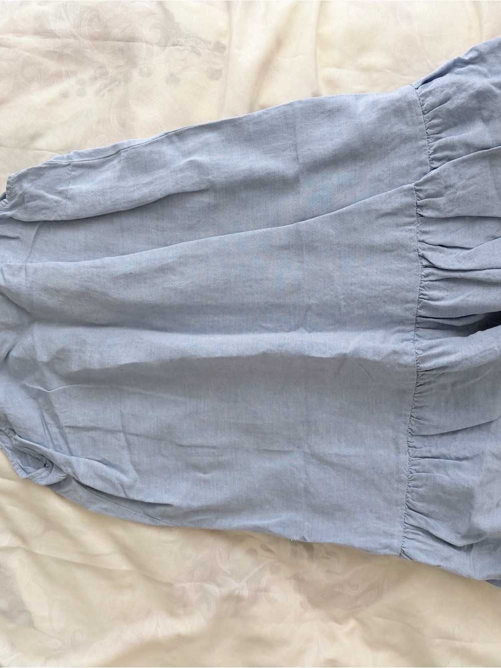 LOFT Light Blue Tiered A-Line Dress